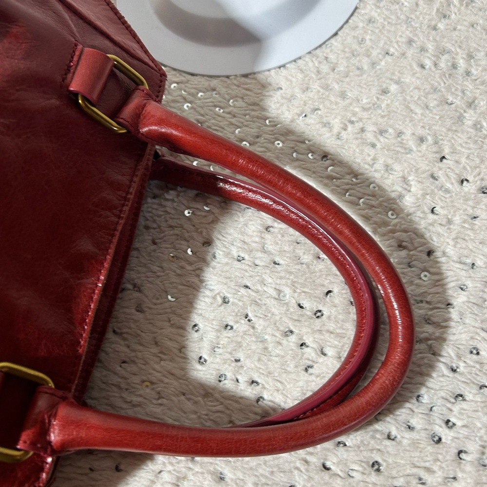 Elliott Luca Red Leather Handbag satchel - Picture 7 of 12